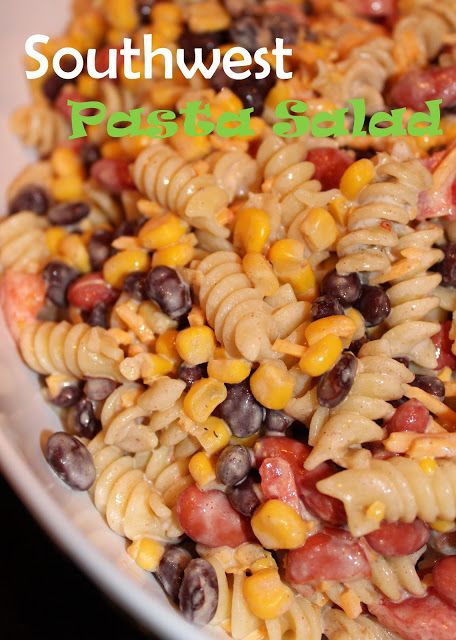 Southwest Pasta, Southwest Pasta Salad, Salads Pasta, Salad Pasta, Fettuccine Alfredo, Pasta Salads, Salad Side Dishes, Side Recipes, Orzo