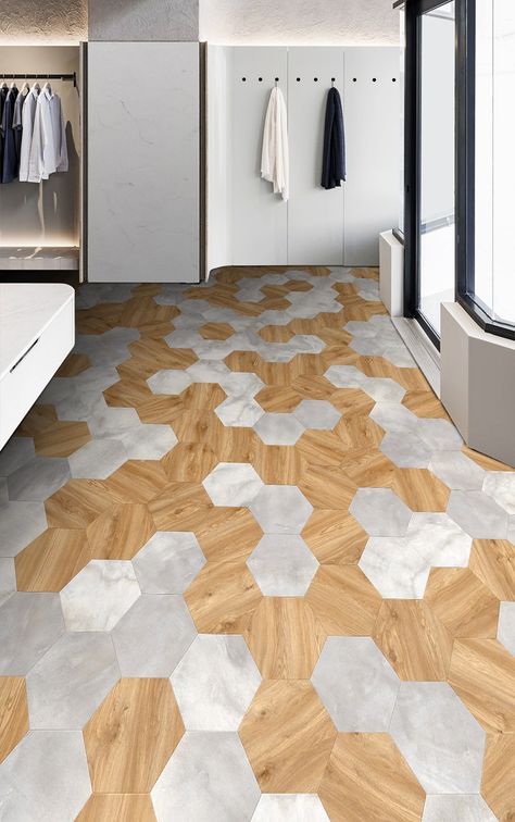 Hexagon Tile, Luxury Flooring, Lvt Flooring, Contract Design, Unique Flooring, Random Pattern, Commercial Flooring, Luxury Vinyl Tile, Floor Covering