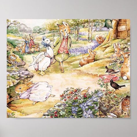 Peter Rabbit Illustration, Beatrix Potter Illustrations, Peter Rabbit Books, Beatrice Potter, Rabbit Book, Peter Rabbit And Friends, Friends Poster, Rabbit Baby, Spring Activities