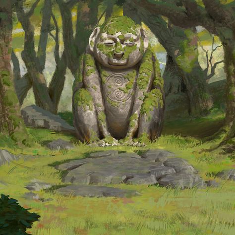 Korra Season 4, Forest Statue, Animation Background, Season 4, Painting Inspiration, Dungeons And Dragons, Garden Sculpture, Old School, Concept Art