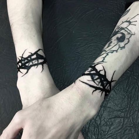 Dark Wrist Tattoos, Spiky Tattoos, Emo Tattoos For Guys, Anime Character Tattoo, Tattoo Stitches, Aesthetic Tattoo Ideas, Satanic Tattoos, Emo Tattoos, 15 Aesthetic