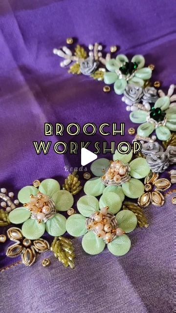 Brooches Blouse Design, Beads Work On Blouse, Brooch Work, Making Brooches, Chudi Designs, Summer Workshop, Brooch Design, Applique Blouse, Eyebrow Styles