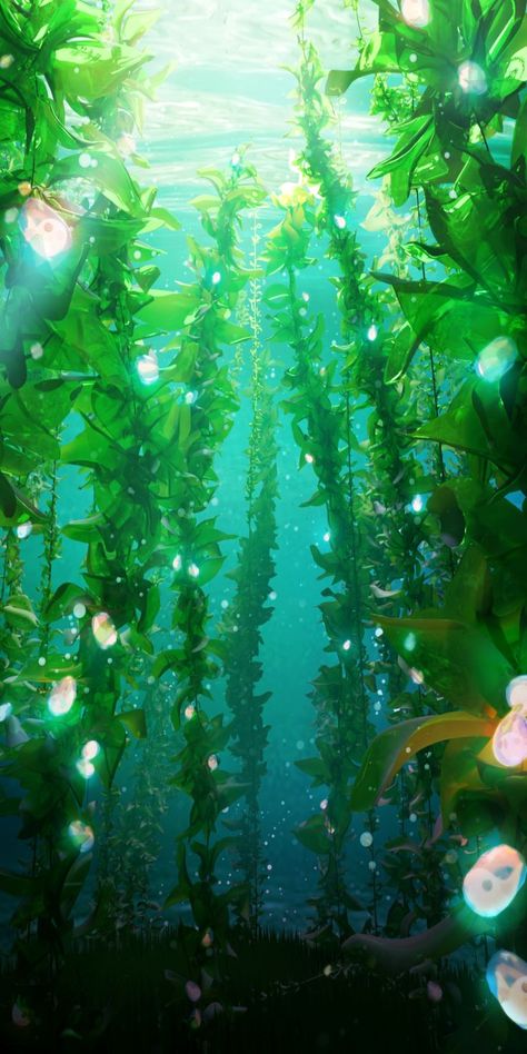 Green Ocean Wallpaper, Sea Plants Underwater, Green Ocean Aesthetic, Ocean Background Underwater, Subnautica Wallpaper, Underwater People, Underwater Wallpaper, Ocean Plants, Underwater Background