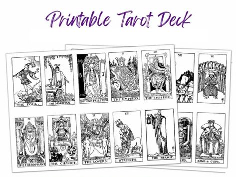 Free Tarot Cards Printable, Tarot Cards Coloring, Printable Tarot Deck, Printable Tarot Cards, Free Tarot Cards, A Barrier, The Hierophant, The Empress, Tarot Deck