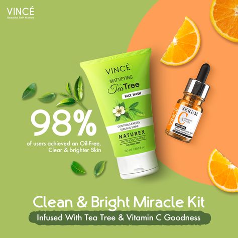 Get instant radiant along with the glow, try Vince’s Tea Tree Face wash with Vitamin C Serum and see the magic of sulfate-free face wash for your skin.  https://vincecare.com/    #RefreshSkin #TeaTreeFaceWash #VitaminC #VinceCareOfficial Face Wash Design, Cosmetics Poster Design, Tea Ads, Skin Care Ads, Tea Tree Face Wash, Cosmetic Inspiration, Photoshop Tutorial Graphics, Home Exercise Program, Tree Faces