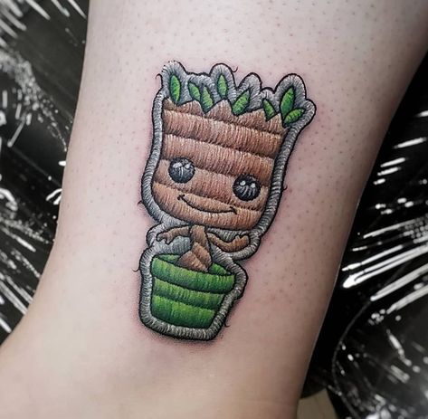 Patch Tattoos, Groot Tattoo, Persian Tattoo, Stitch Tattoo, Embroidery Tattoo, Chest Piece Tattoos, Tattoo Desings, Different Tattoos, Unique Tattoo Designs