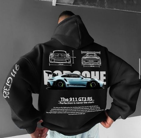 Porsche Hoodie, 3d Printing Fashion, Sleeve Placket, Gift Inspo, Street Racing, Casual Home, Lovely Clothes, Pullover Designs, Harajuku Fashion