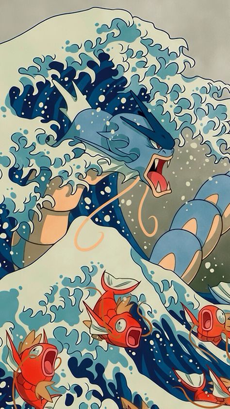 보고서 디자인, Pokemon Backgrounds, Pokemon Poster, Cool Pokemon Wallpapers, Pokemon Tattoo, The Great Wave, Cute Pokemon Wallpaper, Wallpaper Animes, Pokemon Drawings