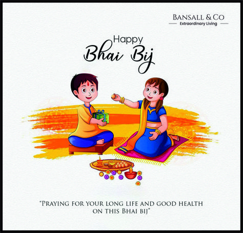 Best wishes from Bansall &Co on the auspicious day of Bhai Bij. #bansallco #realestate #extraordinaryliving #Diwali2020 #bhaidooj2020 Bhai Bij, Happy Bhai Dooj Images, Bhai Dooj Images, Happy Dusshera, Happy Bhai Dooj, Welding Machines, Bhai Dooj, Delicious Sweets, Happy Morning Quotes