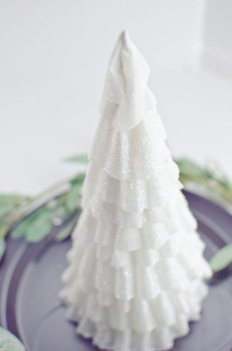 DIY Winter Tree Cones - A Grande Life Cone Christmas Trees Diy, January Winter Decor, Christmas Crafts Tree, Diy Cone, Christmas Decor Simple, Buckeye Balls, Paper Mache Cone, Brunch Party Decorations, First Birthday Winter