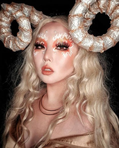 Aries Halloween Costume, Aries Photoshoot Ideas, Aries Costume, Aries Photoshoot, Aries Makeup, Zodiac Costume, Mars Aries, Aries Star Sign, Aries Women