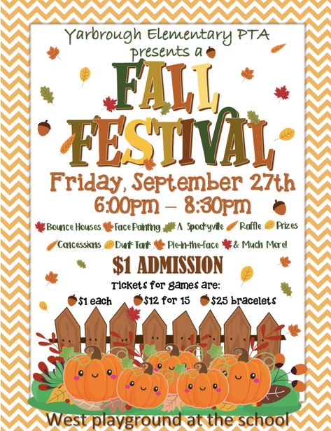 Fall Festival Decor, Fall Festival Flyer, Fall Harvest Festival, Pta Events, Fall Festival Ideas, Resident Events, Pta Ideas, Harvest Fest, Pto Ideas