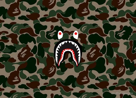 Bape Shark Wallpaper, Bape Wallpaper, Wallpaper Fire, Bape Wallpaper Iphone, Ipad Pro Wallpaper, Camo Wallpaper, Bape Shark, Hype Wallpaper, Shark Logo