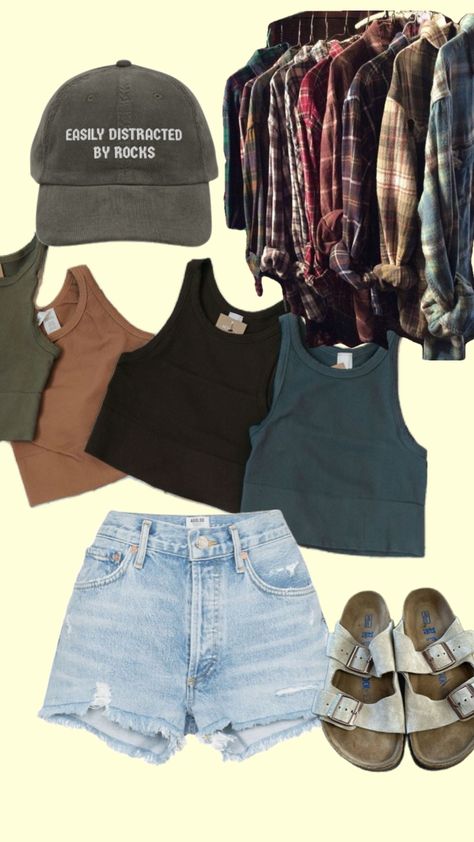 Summer granola girl outfit #granolagirl #granolagirlaesthetic #granolaaesthetic #granola #granolalife #granolaoutfit #cutefit #outfitinspiration #outfitinpso #fitcheck #summeraesthetic #summerfit Tomboy Granola Outfits, Granola Girl Wardrobe, Summer Granola Girl Outfits, Summer Outfits Granola Girl, Granola Girl Must Haves, Goth Granola Girl, Granola Girl Capsule Wardrobe, Granola Style Outfits Summer, Granola T Shirt Outfit