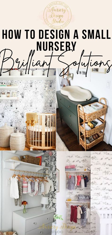 HOW TO DESIGN A SMALL NURSERY Nursery Arrangement Layout, Very Small Nursery Ideas, Small House Nursery Ideas, Small Nursery Hacks, Tiny Nursery Ideas, Small Nursery Layout, Small Nursery Design, Small Nursery Ideas, Nursery Room Colors