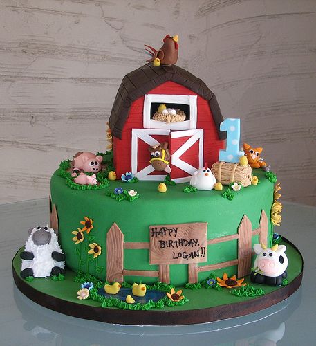 Farm Animal Cake | BCA029 Thanks for all of the wonderful co… | Zoe Lukas | Flickr Farm Birthday Cakes, Barnyard Cake, Barn Cake, Farm Animal Cakes, Kids Birthday Party Cake, Barnyard Birthday Party, Farm Theme Birthday, Farm Animal Party, Farm Cake