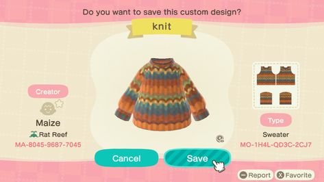 Animal Crossing Sweater Design, Acnh Sweater, Basic Sweater Pattern, Clothing Codes, Code Clothes, Acnh Codes, Basic Sweaters, Island Ideas, Shipwreck