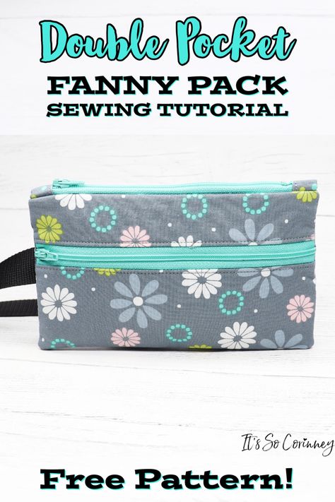 Looking to make a super cute fanny pack to wear on your next adventure? Then check out this easy to sew FREE pattern and tutorial to make a cute fanny pack and adjustable belt! This unique fanny pack can be worn on any belt you already own or can be added to the easy to make adjustable belt. #crafts #sew #sewing #homemade Fanny Pack Pattern Free, Sew Free Pattern, Fanny Pack Sewing Pattern, Belt Crafts, Diy Fanny Pack, Belt Bag Pattern, Fanny Pack Pattern, Wallet Sewing Pattern, Zipper Pouch Tutorial