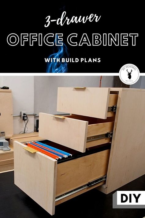 Diy File Drawer In Cabinet, Diy Desk Drawers How To Build, Diy Office Cabinets How To Build, Diy Drawer Cabinet, Install Drawer Slides, Build A Desk, Build Drawers, Library Nook, Desk Build