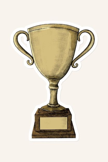 Award Aesthetic, Award Drawing, Swimming Trophy, Trophy Illustration, Winner Graphic, Winner Trophy, Scrapbook Prints, Vintage Trophy, Trophies And Medals