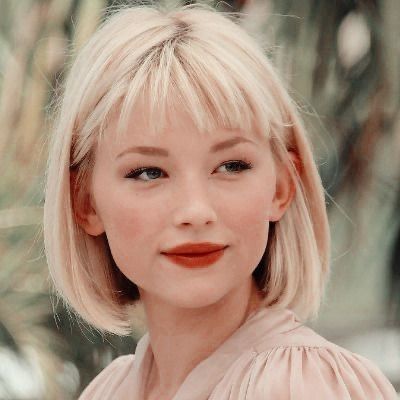 Blonde Bob With Fringe, Blonde Bob With Bangs, Short Platinum Blonde Hair, Haley Bennett, Blonde Bangs, Blonde Hair With Bangs, Platinum Blonde Hair, Short Hair With Bangs, Short Blonde Hair