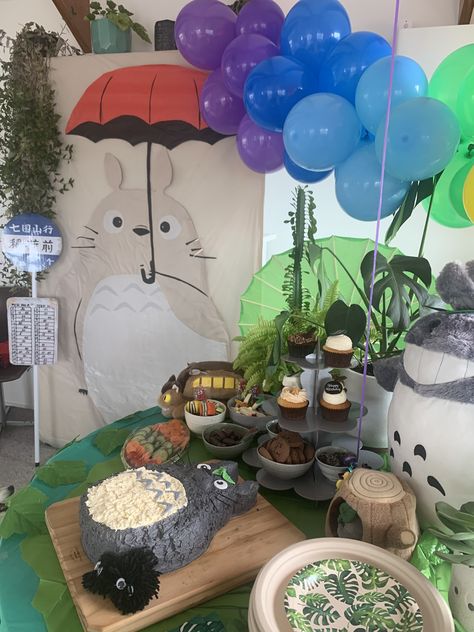 Totoro Birthday Theme, Studio Ghibli Birthday Theme, Totoro Birthday Invitation, Totoro Party Favors, Ponyo Themed Birthday Party, Gibli Studio Birthday Party, Totoro Themed Birthday Party, My Neighbor Totoro Birthday Party, Ghibli Party Decorations