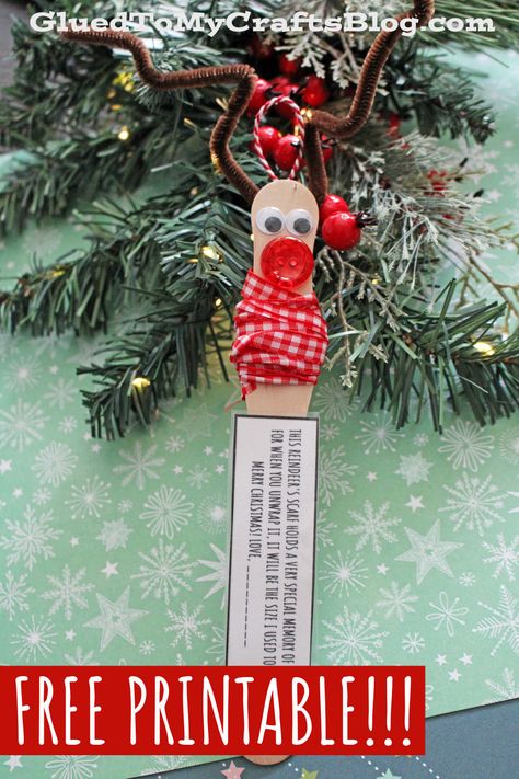 Reindeer Scarf Keepsake Ornament - Glued To My Crafts Snowman Scarf Keepsake Ornament, River Crafts, Eyfs Christmas, Preschool Christmas Ornaments, Ornament Decorating, December Ideas, Advent Ideas, Santa Party, Students Christmas