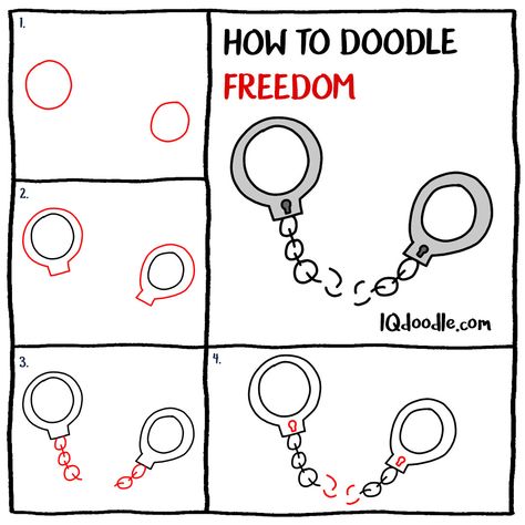 How to Doodle Freedom Freedom Doodle, Freedom Drawing Ideas Easy, Freedom Drawing Ideas, Drawing Freedom, Freedom Drawing, No Freedom, How To Doodle, Draw Doodles, Drawing Ideas Easy