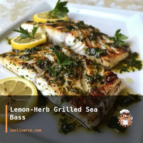 A delicious and healthy grilled sea bass recipe. Black Sea Bass Recipe Grilled, Grilled Sea Bass Recipes, Black Sea Bass Recipe, Sea Bass Recipes Healthy, Sea Bass Fillet Recipes, Grilled Sea Bass, Bass Recipes, Grilled Foil Packets, Sea Bass Recipe