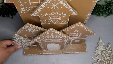 Let's make a DIY gingerbread village using wooden arrows, a wooden plank, a few Christmas tree ornaments, and paint - all from Dollar Tree. Gingerbread Village Diy, Wooden Gingerbread House Diy, Gingerbread Nutcracker Diy, Dollar Tree Christmas House, Ginger Bread Christmas Trees, Dollar Tree Gingerbread House Diy, Dollar Tree Houses Diy, Diy Cardboard Christmas Village, Diy Gingerbread Decor