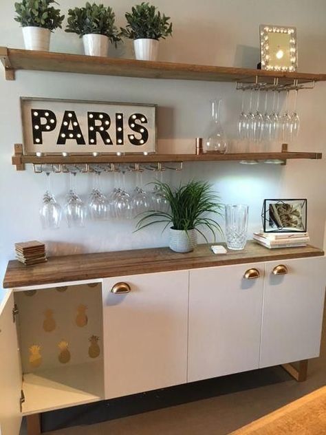 Bar Table Diy, Kitchen Renovation Diy Ideas, Diy Esstisch, Wine Glass Shelf, Kitchen Bar Table, Diy Dining Table, Diy Kitchen Renovation, Diy Dining, Fa Fal