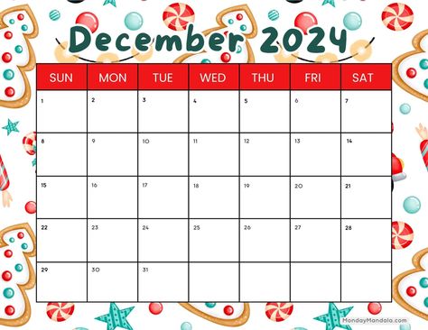 December 2024 Calendars (52 Free PDF Printables) Free Printable December 2024 Calendar, December Calender 2024 Aesthetic, December 2024 Calendar Printable, Calendar Printables 2024, December 2024 Calendar, December Calendar 2024, Calander Printable, Dec Calendar, National Holiday Calendar