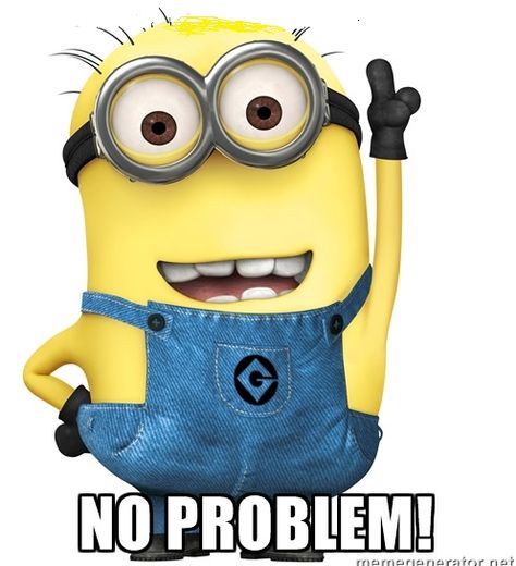 No problem! Problem Meme, Cute Minions Wallpaper, Happy Birthday Joe, Minions 1, Minion Characters, Despicable Minions, Minion 2, Minion Movie, Minion Pictures