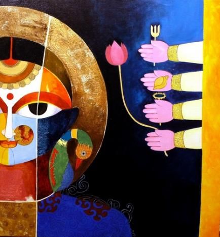 Durga Abstract, Laxmi Painting, Wall Painting Flowers, Ganesh Art Paintings, Durga Painting, Boho Art Drawings, Mixed Media Art Canvas, Modern Art Paintings Abstract, Ganesh Art