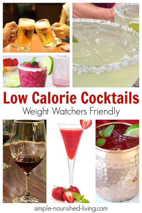 Ww Cocktails Drink Recipes, Weight Watcher Cocktails, Weight Watcher Alcohol Drinks Ww Points, Low Cal Cocktails Recipes, Vodka Cocktails Low Calorie, Ww Low Point Alcoholic Drinks, Lowest Calorie Alcoholic Drinks, Low Calorie Martini Recipes, Low Calorie Alcoholic Drinks At Home