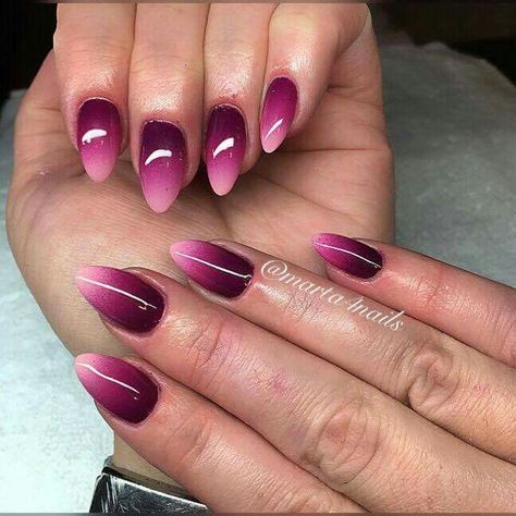 Weekend Hairstyles, Magenta Nails, Unghie Sfumate, Nails Beautiful, Nails Ombre, Ombre Nail, Purple Nail Polish, Purple Nail, Ombre Nail Designs