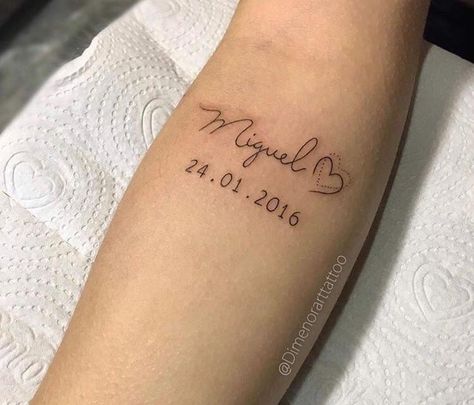 Small Name Tattoo, Boyfriend Name Tattoos, Name Tattoo On Hand, Name Tattoos For Moms, Baby Tattoo Designs, Baby Name Tattoos, Small Shoulder Tattoos, Mommy Tattoos, Mother Tattoos