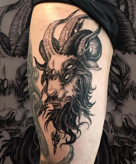 Goat Tattoos, Ojo Tattoo, Goat Pattern, Rip Tattoos For Mom, Goat Tattoo, Siren Tattoo, Tattoo Symbolism, Rip Tattoo, Feminine Skull Tattoos