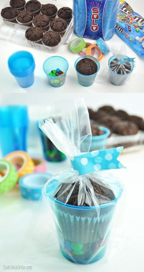 Mini Brownie treat cups DIY Easy Party Treats, School Birthday Treats, Kids Treat, School Treats, Easy Parties, School Birthday, Cup Ideas, Easy Treats, Birthday Treats