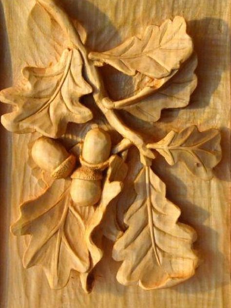 Wood Carving Art Flat, Flower Carving Wood, Oak Leaf Wood Carving, Carved Flowers In Wood, Bas Relief Wood Carving, Wood Carving Art Sculpture, Wood Carving For Beginners, Dremel Carving, Flower Carving