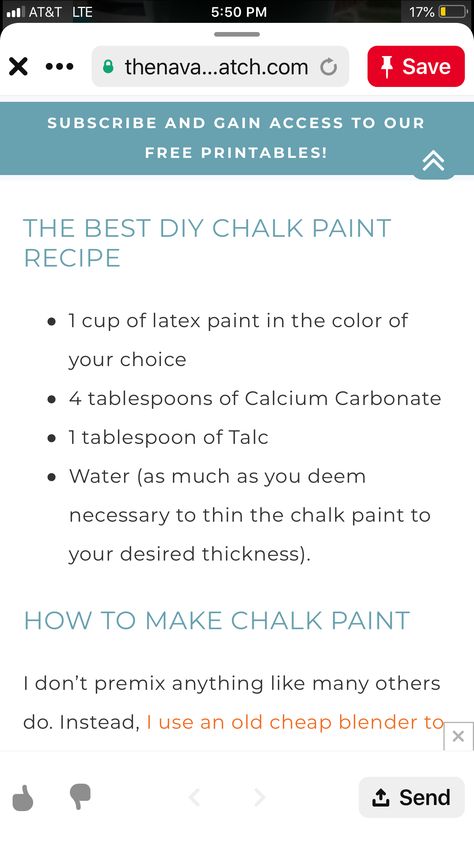 Folkart Chalk Paint, Diy Chalk Paint Recipe, Chalk Paint Recipe, Diy Chalk Paint, Latex Paint, Calcium Carbonate, Chalk Paint, Diy Painting, Fun Diys