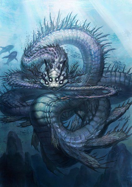 Land Creatures, Sea Monster Art, Ocean Monsters, Supernatural Creatures, Dragons 5e, Mythical Creatures Fantasy, Big Sea, Dark Creatures, Sea Serpent