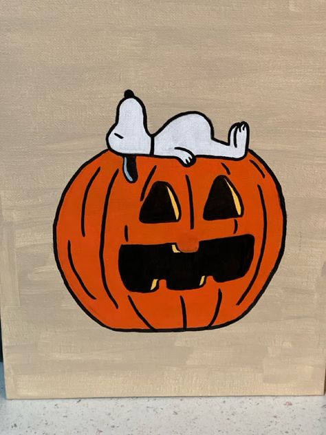 Beginner Halloween canvas painting Easy Painting Ideas On Canvas For Beginners Halloween, October Paintings Easy, Autumn Paintings On Canvas Easy, Beginner Halloween Painting, Snoopy Halloween Painting, Simple Halloween Canvas Paintings, Fall Painting Ideas On Canvas Easy, Halloween Things To Paint, Simple Fall Paintings For Beginners