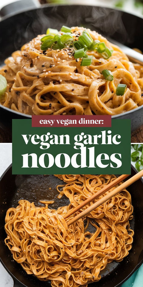 A plate of easy vegan garlic noodles garnished with parsley, showcasing a simple and quick 5-ingredient recipe. Vegan Recipes For Meat Eaters, Meatless Dairy Free Meals, Vegan Dump Dinners, Non Dairy Dinner Recipes, Dinner Ideas No Meat, Vegan Recipes Dinner Easy, Simple Vegetarian Dinner Ideas, Non Dairy Dinner, Easy Healthy Vegan Dinner