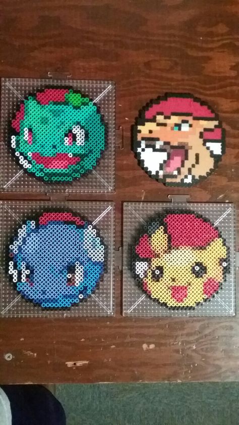 Melty Bead Patterns Stitch, Pixel Art Pattern Coasters, Pixel Art Coaster, Peeler Bead Pokémon, Pokemon Hama Beads Pattern, Zodiac Perler Bead Patterns, Perler Beads Ideas Pokemon, Pokemon Perler Bead Patterns Templates, Fuse Bead Patterns Cute