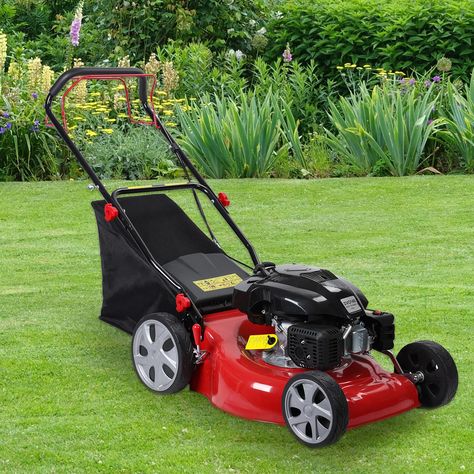 Walk Behind Mower, Ergonomic Handle, Lawn Care, Lawn Mower, Lawn, Wheel, Red