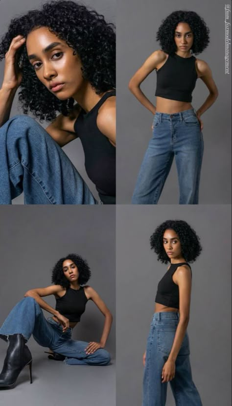 Female Modeling Poses Portraits, Photoshoot Ideas For Modeling Portfolio, Poses For Magazine Shoot, Model Portfolio Black Women, Poses Modeling Photo Shoots, Headshots For Modeling, Commercial Model Portfolio, Model Portfolio Shoot, Full Body Headshots