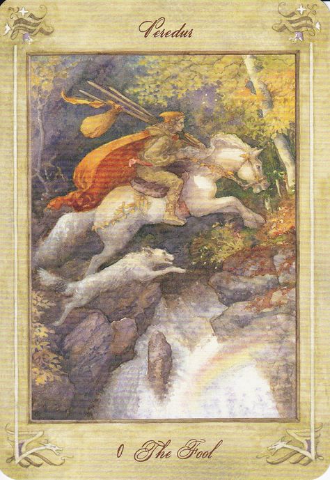 Llewellyn Tarot, Tarot The Fool, Celtic Fairy, Rider Waite Tarot, Tarot Major Arcana, Ancient Myths, Rider Waite, Tarot Art, Leap Of Faith