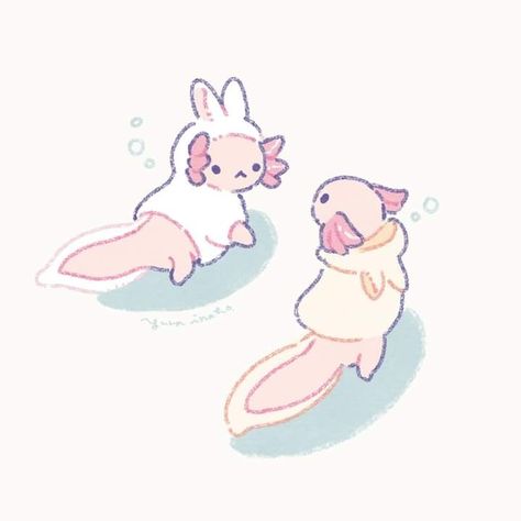 Axolotl Cute, Chibi Characters, Cute Doodles Drawings, Cute Doodle Art, Kawaii Doodles, Dessin Adorable, Cute Fox, Cute Little Drawings, Cute Creatures