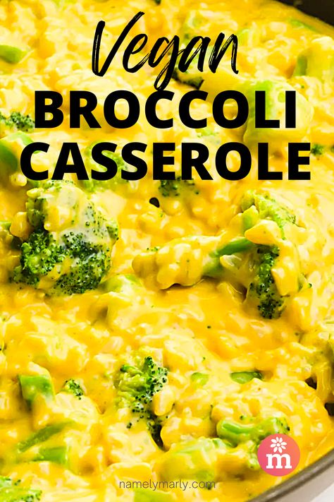 Vegan Broccoli Cheese Rice, Vegan Broccoli Casserole Recipes, Vegan Broccoli Cheese Casserole, Smashed Broccoli Vegan, Vegan Broccoli Mac And Cheese, Vegan Broccoli Recipe, Vegan Broccoli Rice Casserole, Dairy Free Broccoli Casserole, Vegan Vegetable Casserole